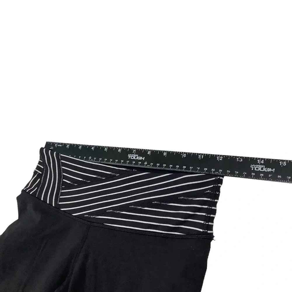 Lululemon Wunder Under Crop Leggings Sz 4 21” Reversible Black Striped - Picture 4 of 11
